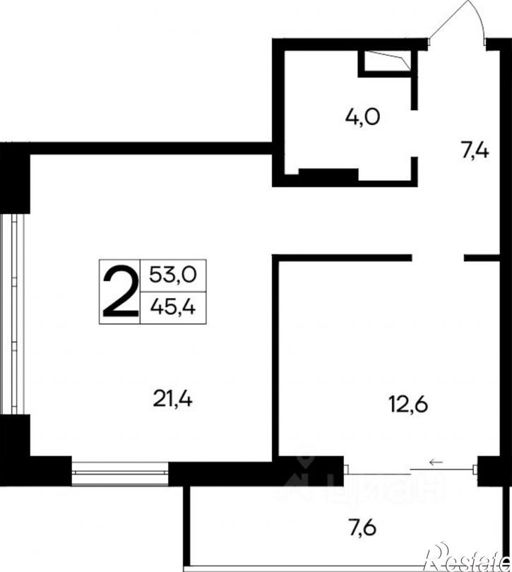 2-комн квартира в новом доме улица Кирова, 35