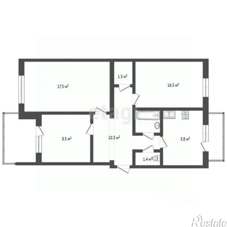 3-комн квартира улица 9-го Мая, 39В,  д. 39В