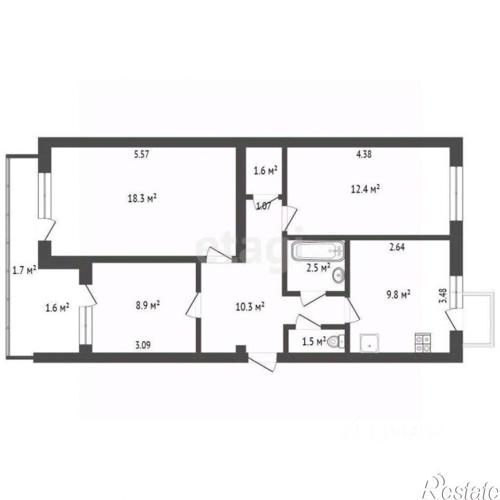 3-комн квартира Луговая улица, 11,  д. 11