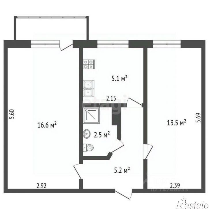 2-комн квартира ул им.60-летия Октября, 16,  д. 16