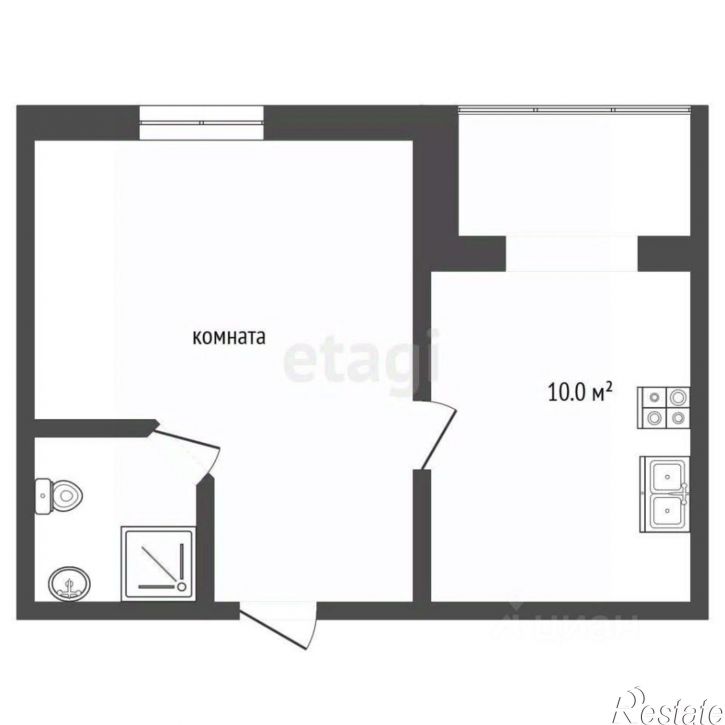 1-комн квартира улица Толстого, 38А,  д. 38А