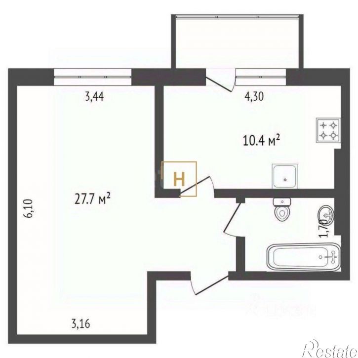 1-комн квартира ул Чапаева, 99,  д. 99
