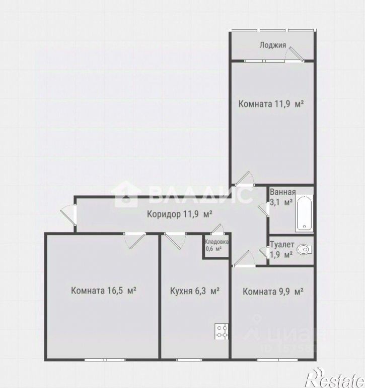 3-комн квартира ул Героев-Десантников, 21,  д. 21