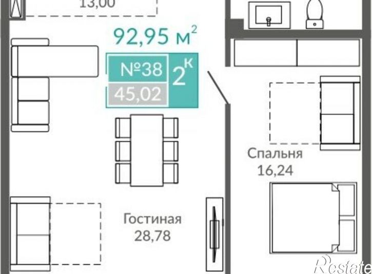 2-комн квартира ул Симферопольская, 2,  д. 2