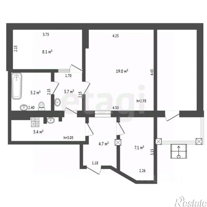 3-комн квартира Тесный пер, 10,  д. 10