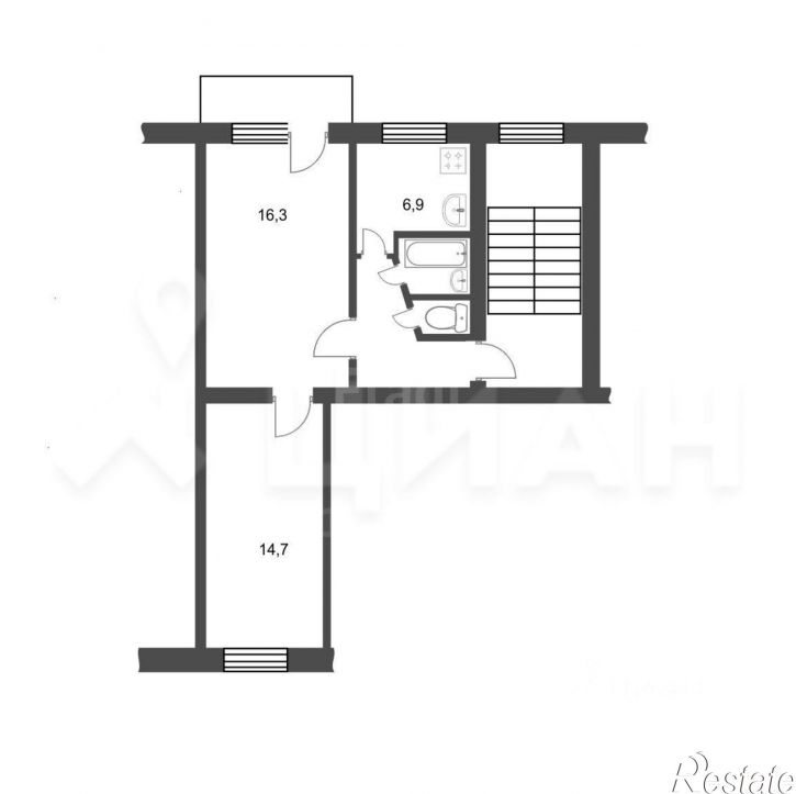 2-комн квартира ул Пушкина, 3,  д. 3