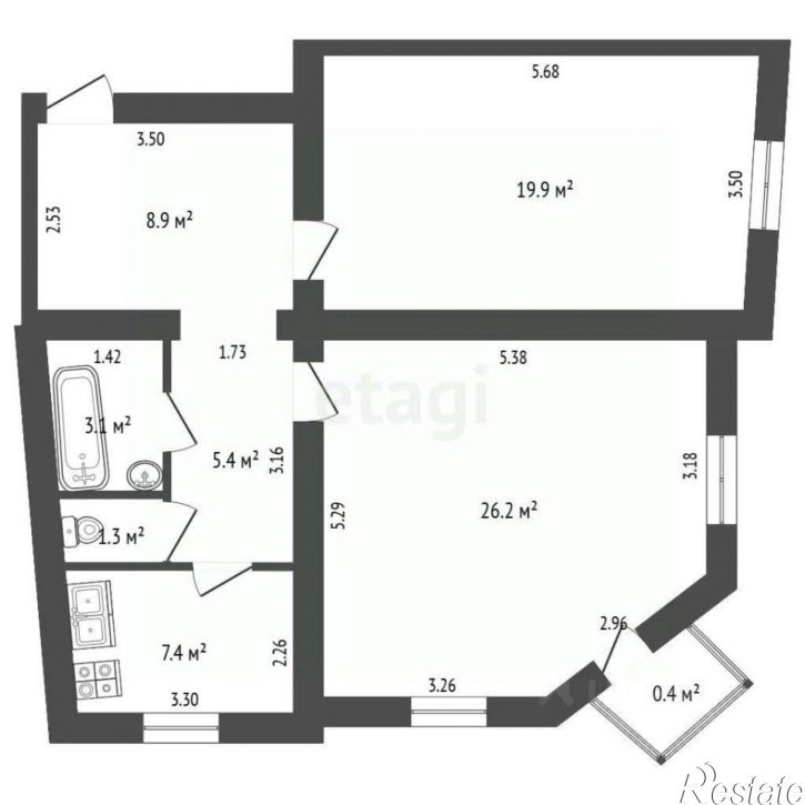 2-комн квартира ул Фрунзе, 51,  д. 51