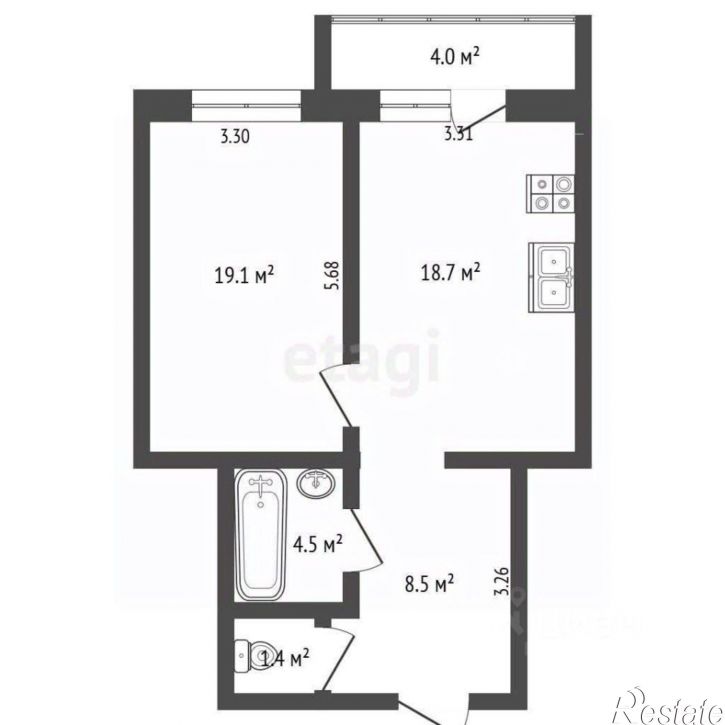 1-комн квартира ул Московская, 46А,  д. 46А