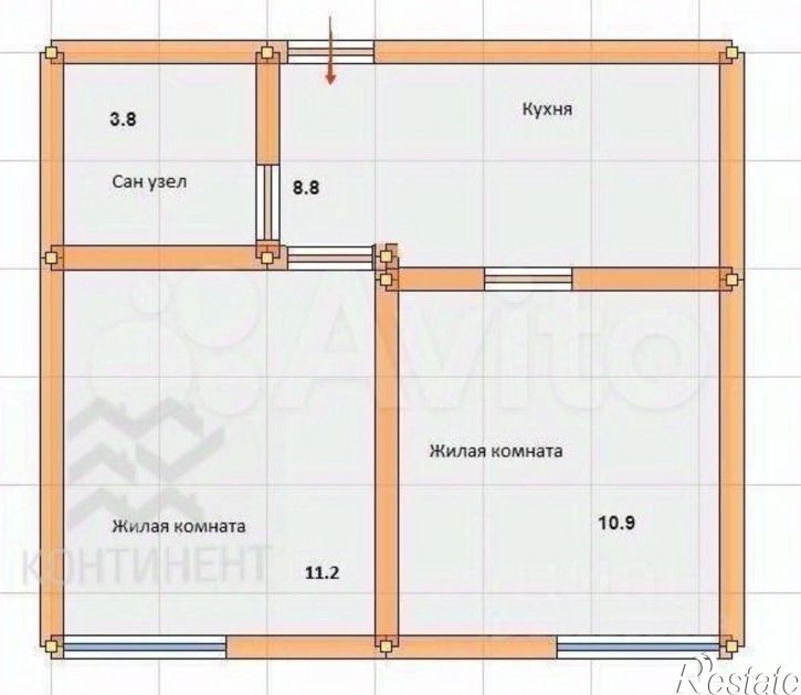 2-комн квартира ул им.Конституции, 3,  д. 3