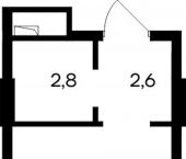 1-комн, 26 кв м, этаж 2/12 улица Кирова, 35