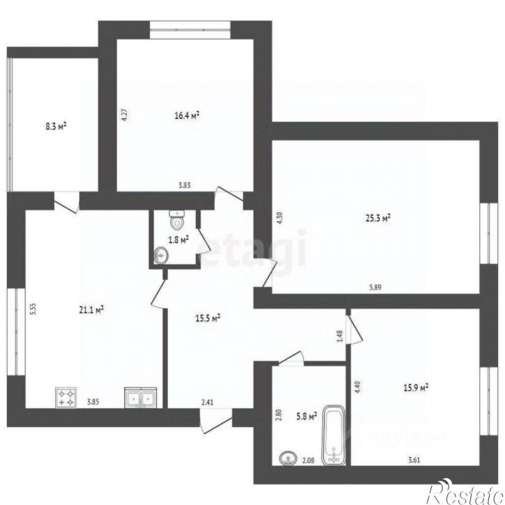 3-комн квартира ул Сытникова, 4а,  д. 4а