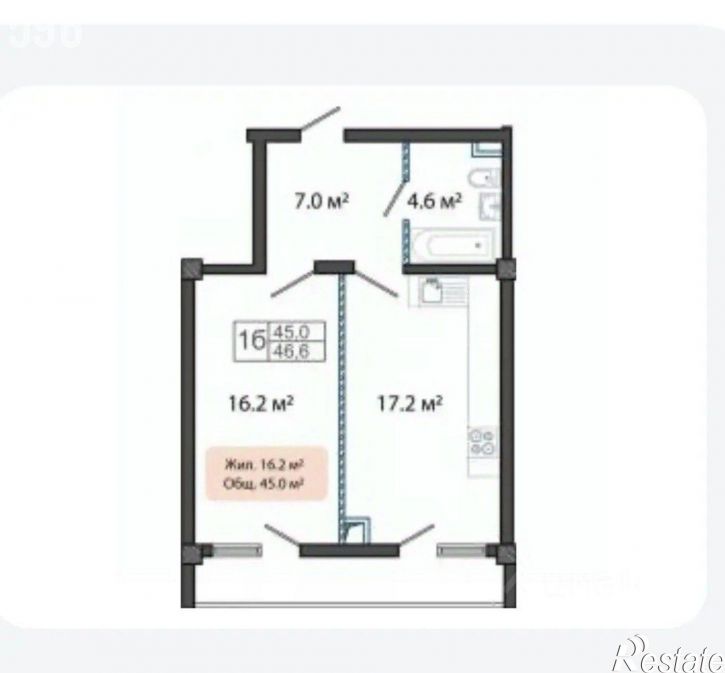 1-комн квартира ул Полупанова, 34,  д. 34