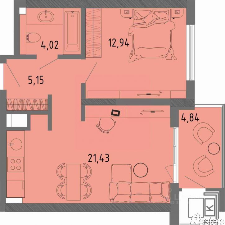 1-комн квартира в новом доме ул им.9-го Мая, 39,  д. 39