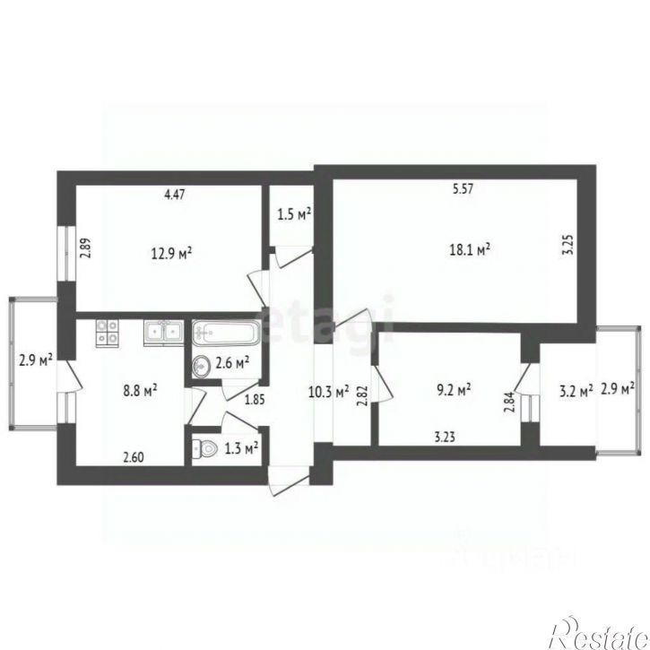 3-комн квартира ул Зеленая, 18,  д. 18