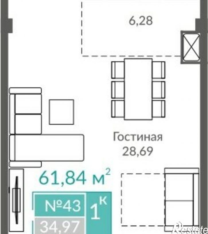 1-комн квартира ул Симферопольская, 2,  д. 2