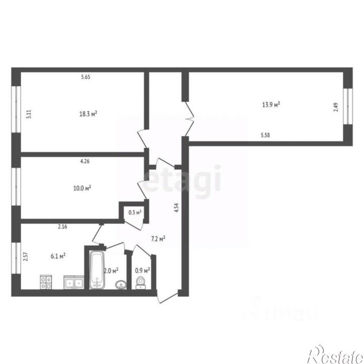 3-комн квартира ул им.9-го Мая, 37,  д. 37