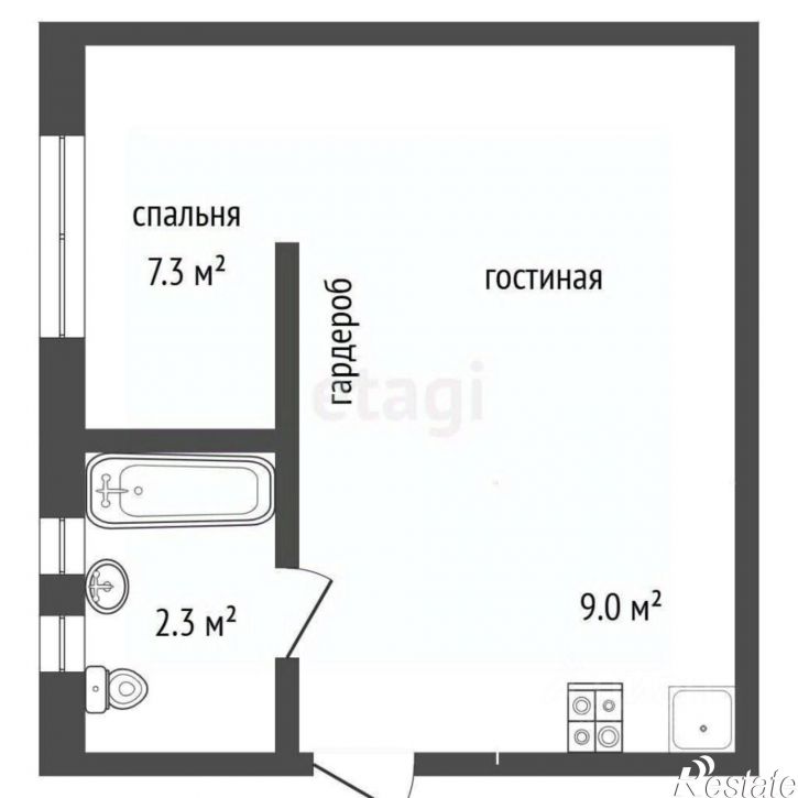 1-комн квартира ул Гагарина, 16,  д. 16