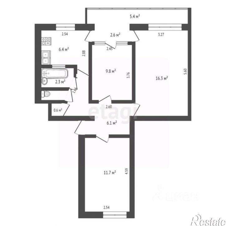 3-комн квартира ул Тимирязева, 3,  д. 3