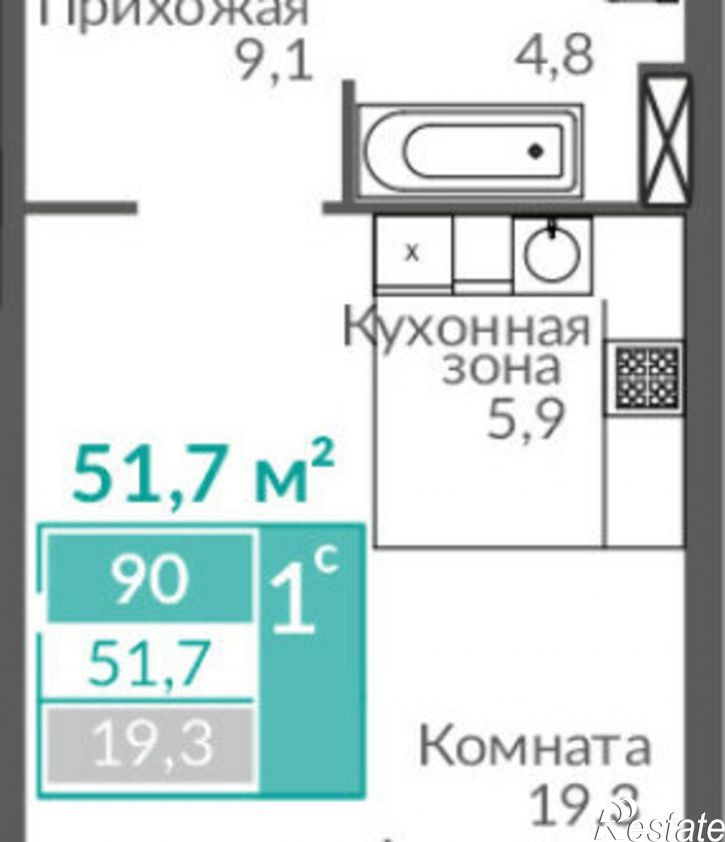 1-комн квартира ул Симферопольская, 2,  д. 2