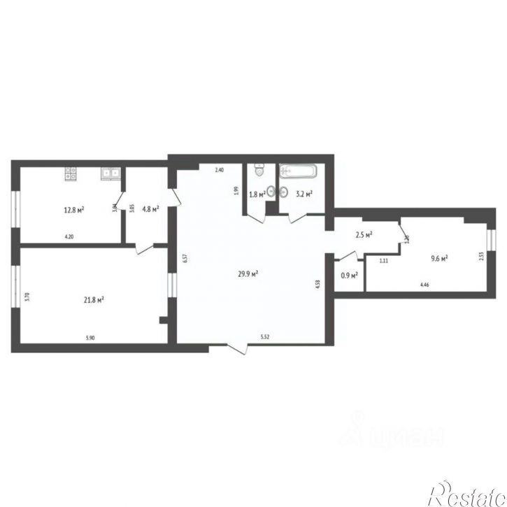 3-комн квартира пр-кт Победы, 55,  д. 55