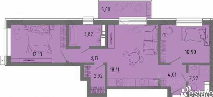 2-комн квартира в новом доме ул им.9-го Мая, 39,  д. 39