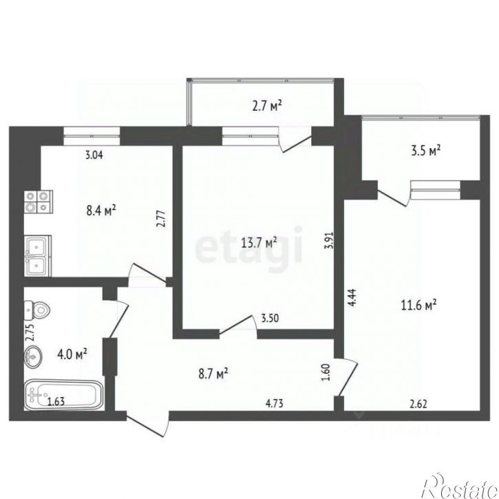 2-комн квартира пр-кт Победы, 55а,  д. 55а