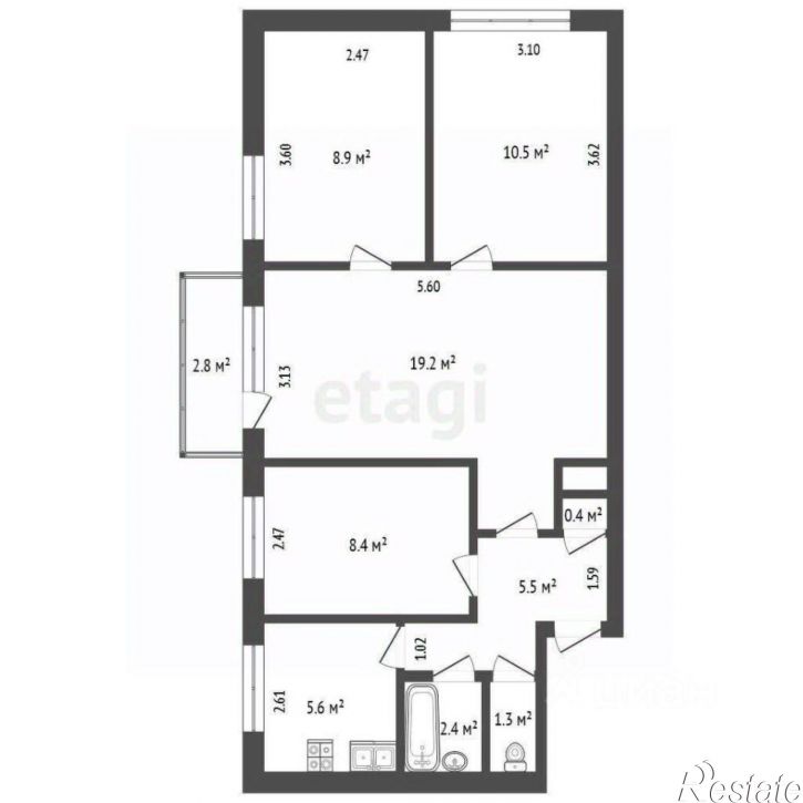 4-комн квартира улица Чапаева, 29/31,  д. 29/31