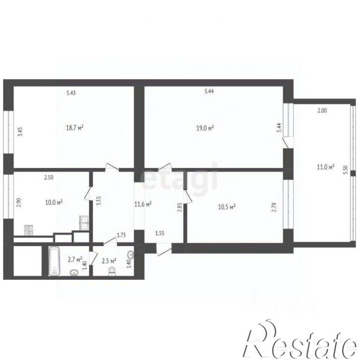 3-комн квартира Перекопская улица, 9,  д. 9