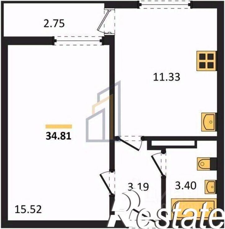 1-комн квартира улица Согласия, 28Л,  д. 28Л