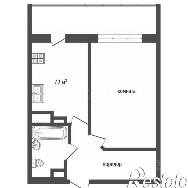 1-комн квартира улица Конституции, 34,  д. 34