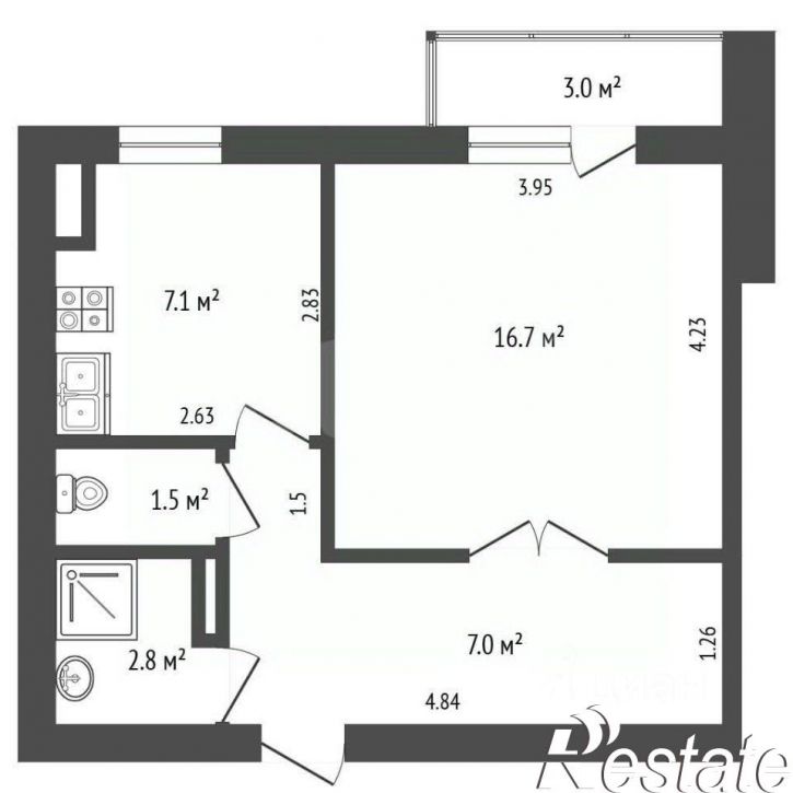 1-комн квартира проспект Победы, 10Б,  д. 10Б