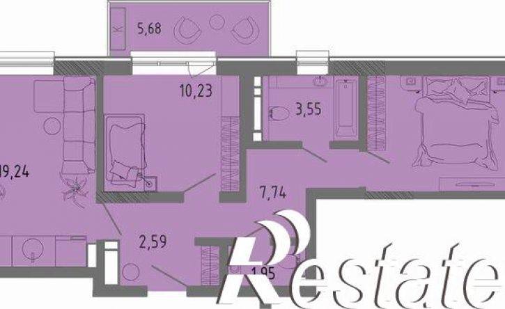 2-комн квартира в новом доме проезд 9-го Мая, 39З,  д. 39З