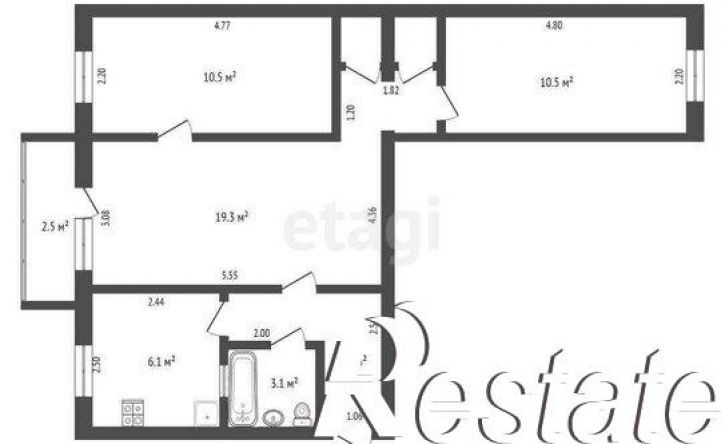 3-комн квартира улица Фрунзе, 59,  д. 59