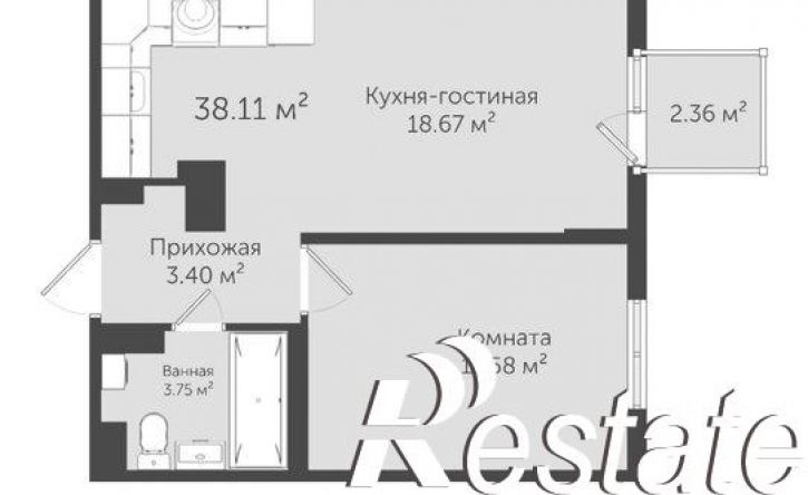 1-комн квартира улица 60 лет ВЛКСМ, 31 к5,  д. 31 к5